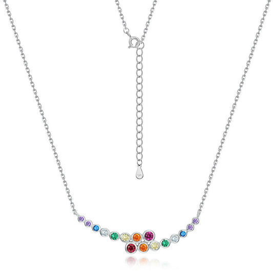 Rainbow Sparkle S925 Sterling Silver Necklace