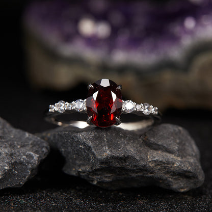 Aurora Oval Gemstone Open Ring