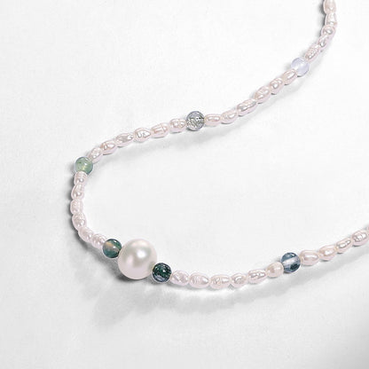 Evelina Pearl Moss Necklace