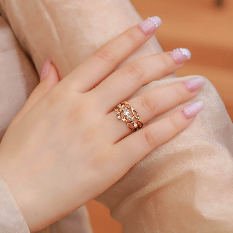 Pure Light Crystal Ring Set