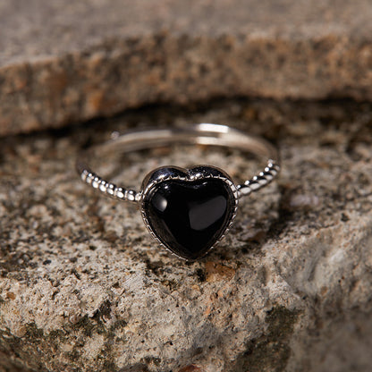 Midnight Heart Onyx Ring