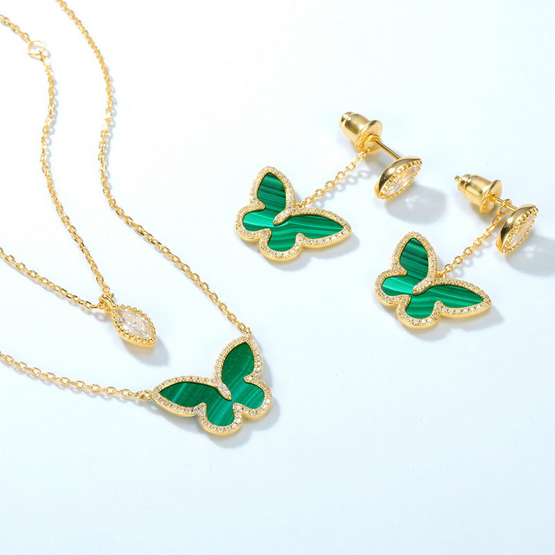 Dahlia Malachite Dedachable Necklace