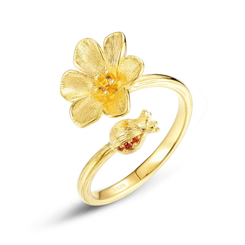 Twelve Flower Deity Ring – Pomegranate Flower (May)