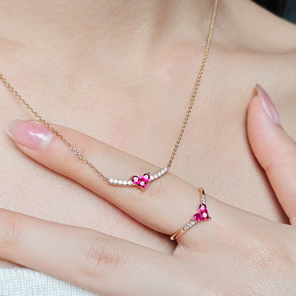 Crimson Heart Floating Ruby Ring