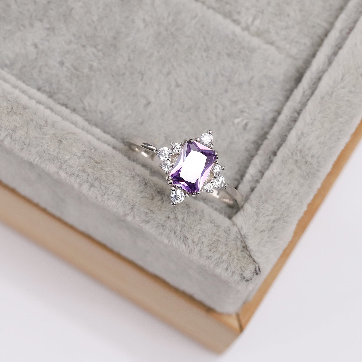 Yvette Amethyst Couple Rings