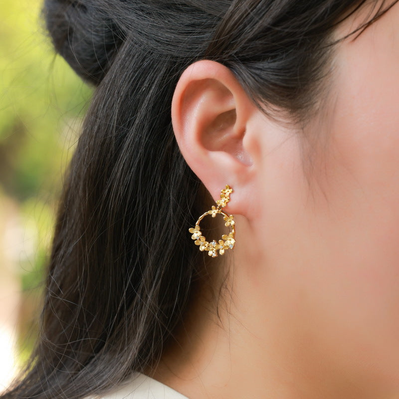 Olivia Asymmetric Hand-Brushed Earring