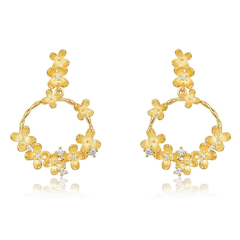 Olivia Asymmetric Hand-Brushed Earring