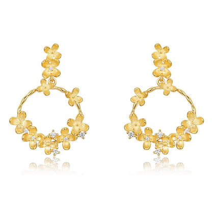 Olivia Asymmetric Hand-Brushed Earring