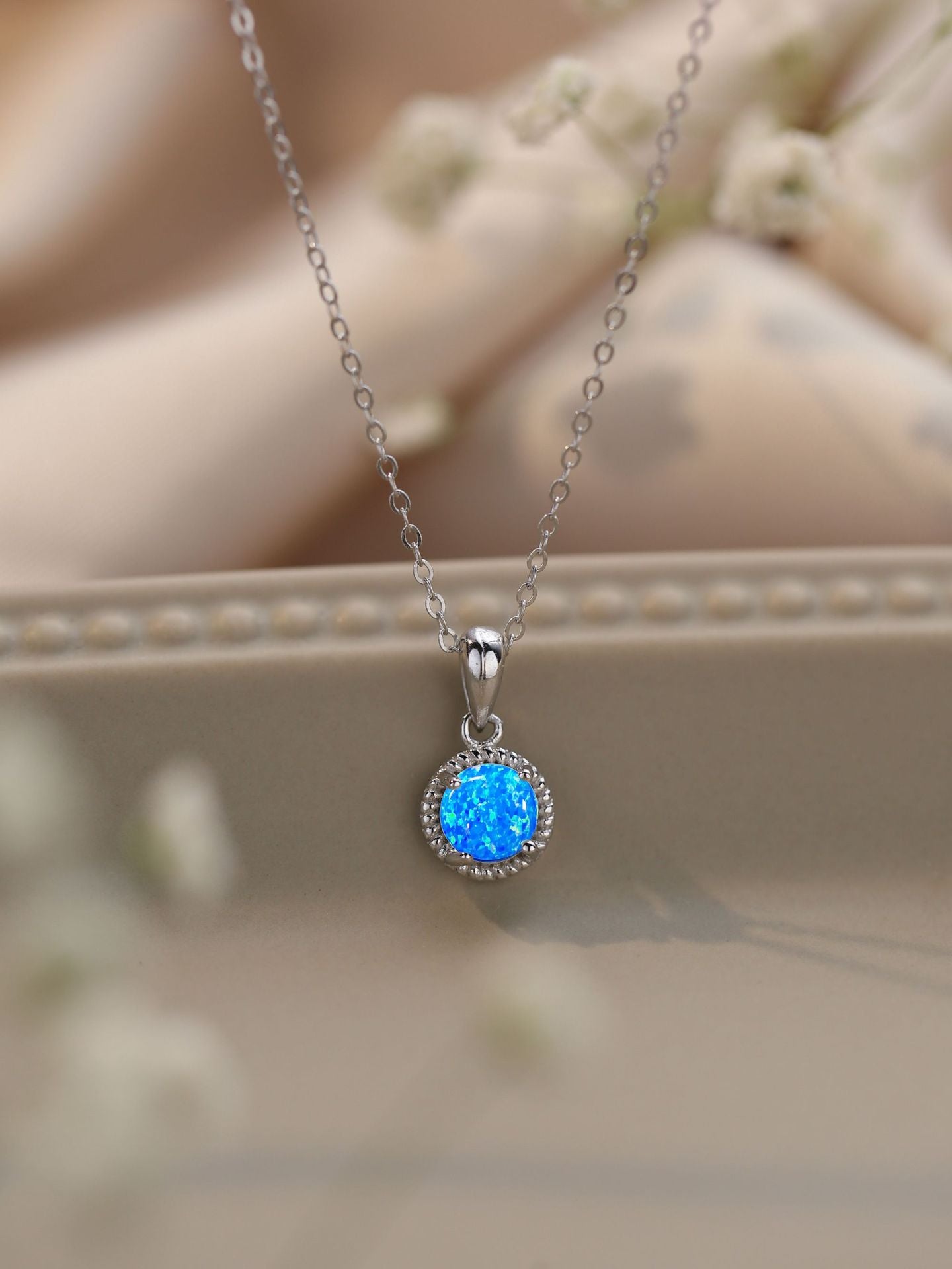 Ann Blue Opal Necklace