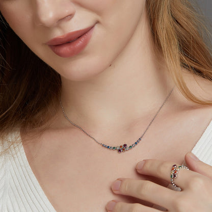 Rainbow Sparkle S925 Sterling Silver Necklace