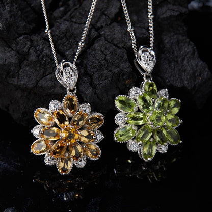 Bloom Radiance Gemstone Flower Necklace