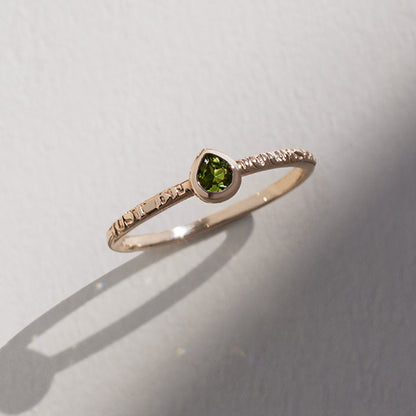 Diana Peridot Letter Ring