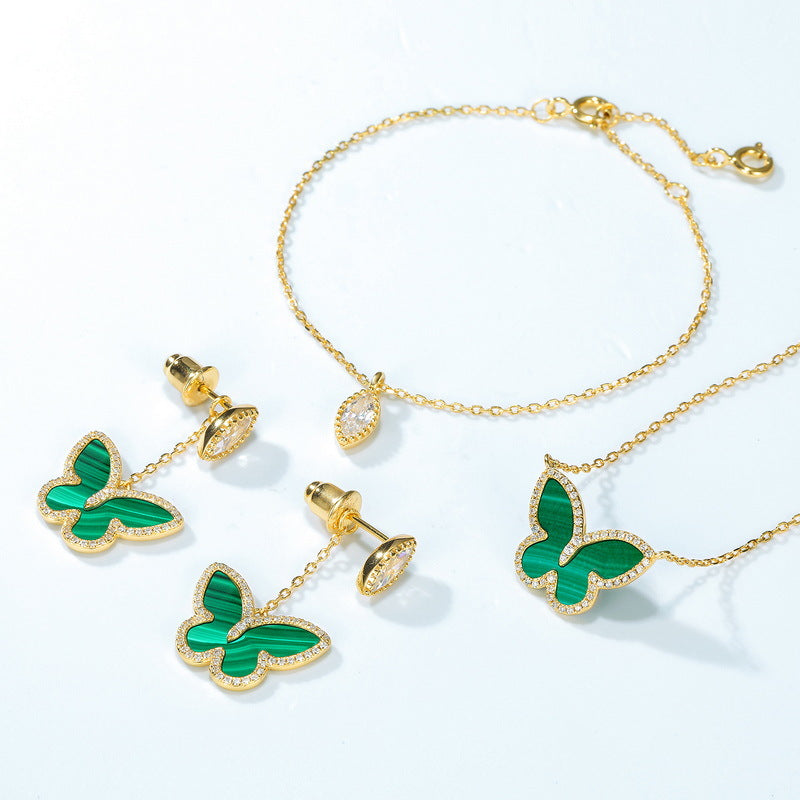 Dahlia Malachite Dedachable Necklace