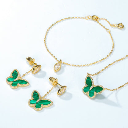 Dahlia Malachite Dedachable Necklace