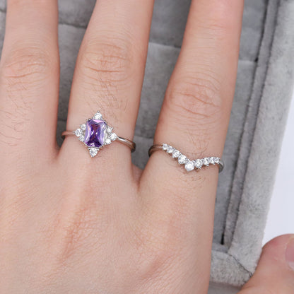 Yvette Amethyst Couple Rings