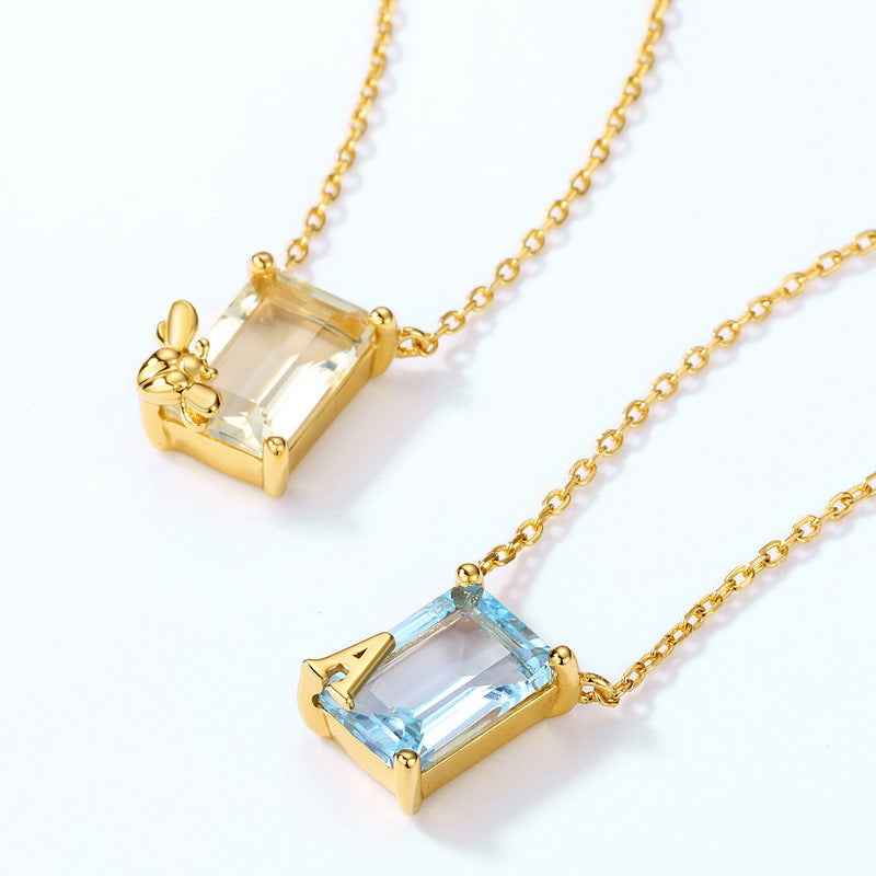 Clara Topaz Geometric Necklace