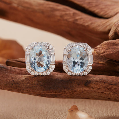 Celeste Cushion Gemstone Stud Earrings