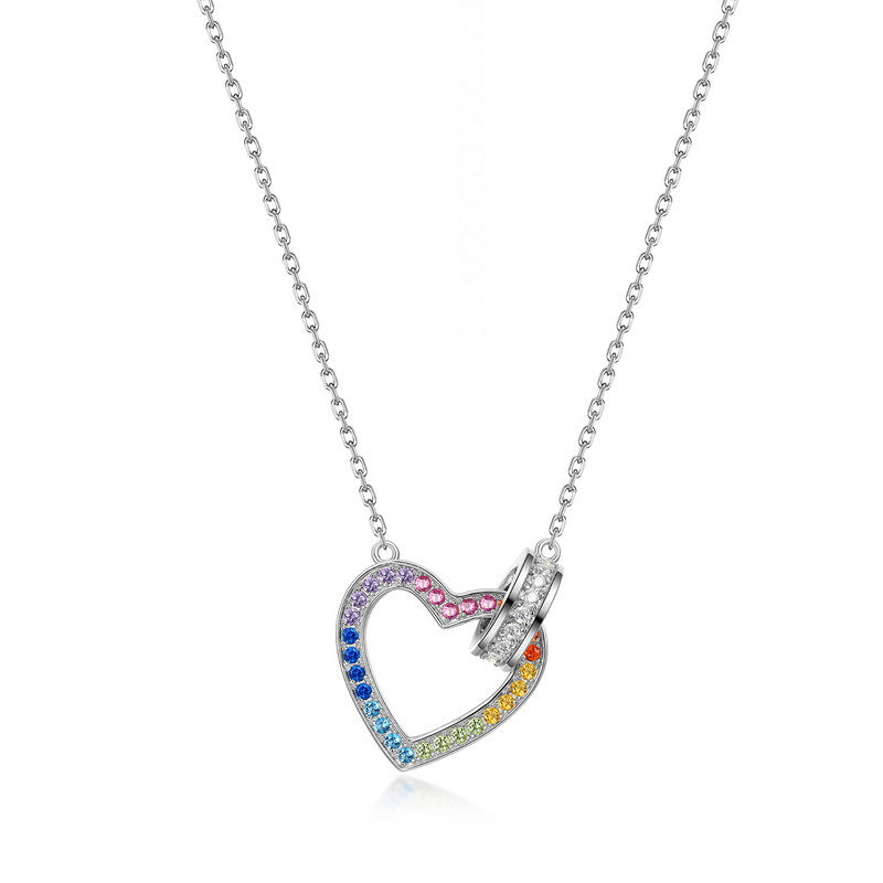 Juliette Rainbow Heart Necklace