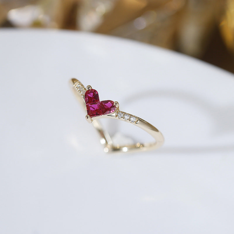 Crimson Heart Floating Ruby Ring