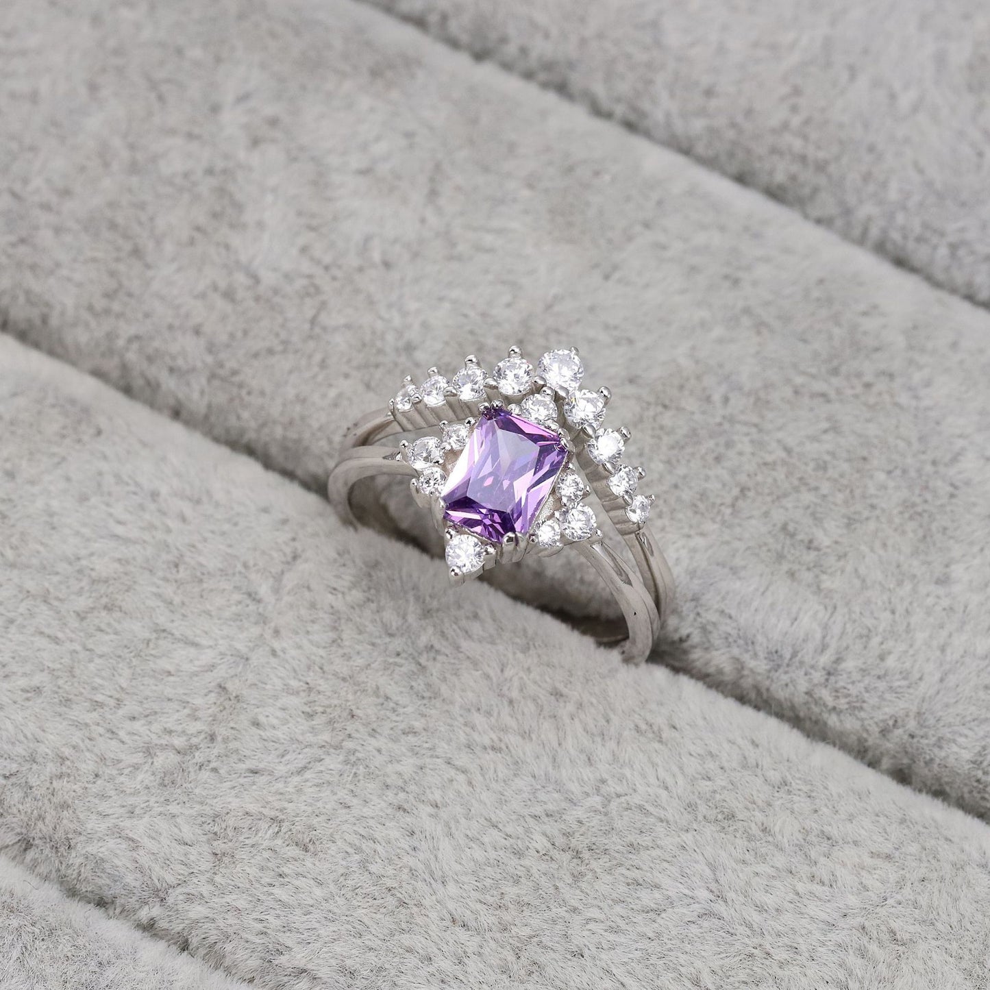 Yvette Amethyst Couple Rings