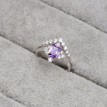 Yvette Amethyst Couple Rings