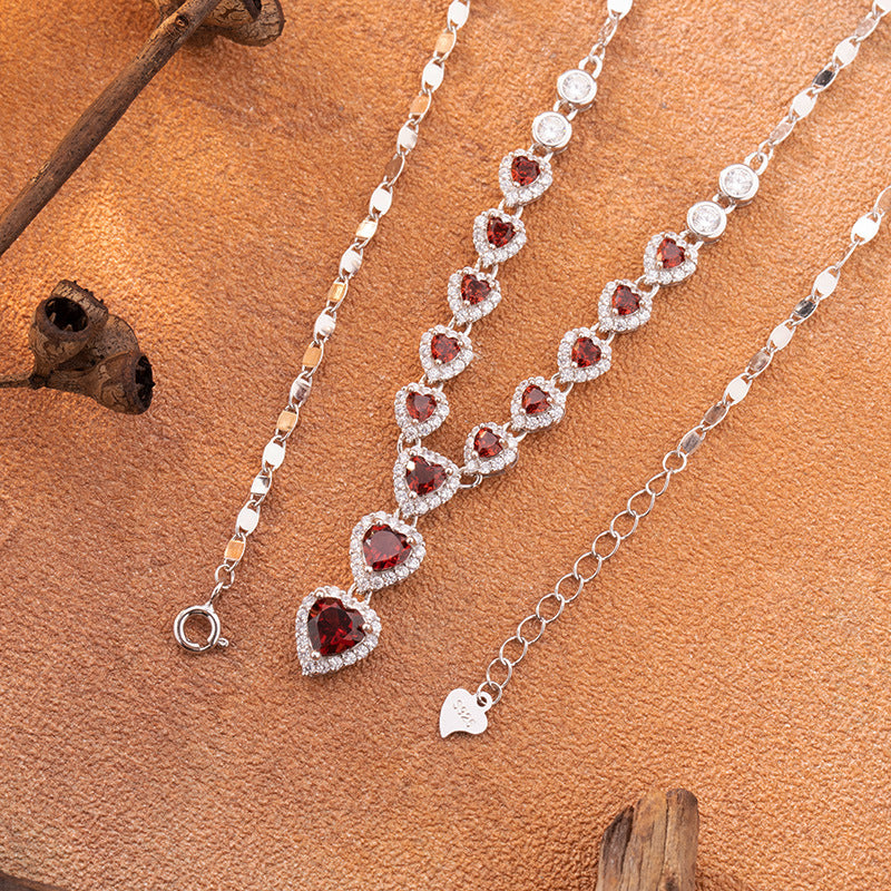 Crimson Heart Garnet Necklace