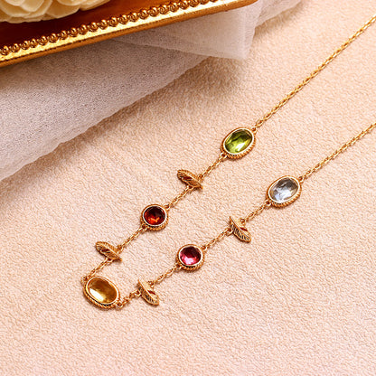 Celestial Feathers Multi-Gemstone Necklace