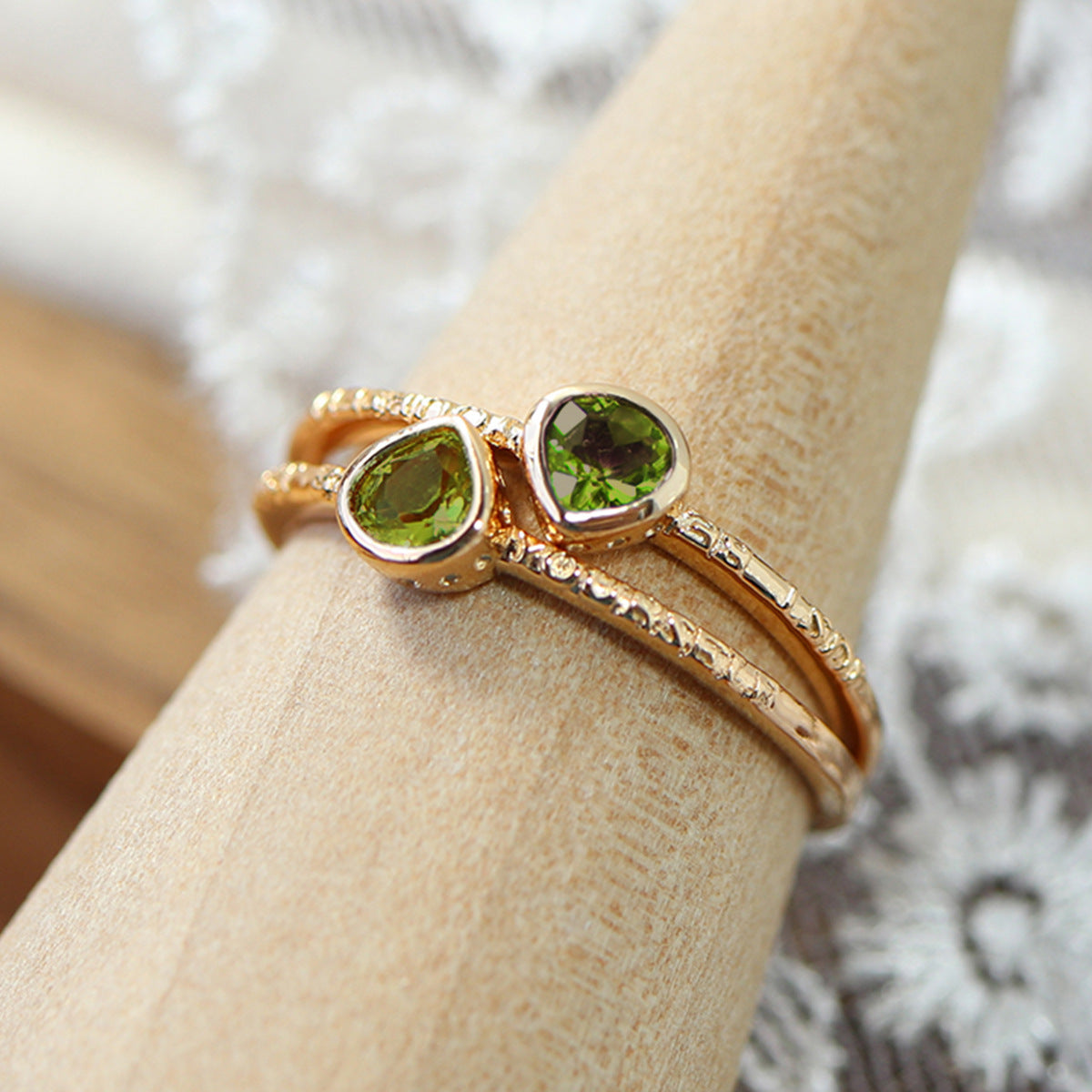 Diana Peridot Letter Ring
