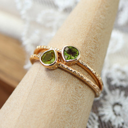 Diana Peridot Letter Ring