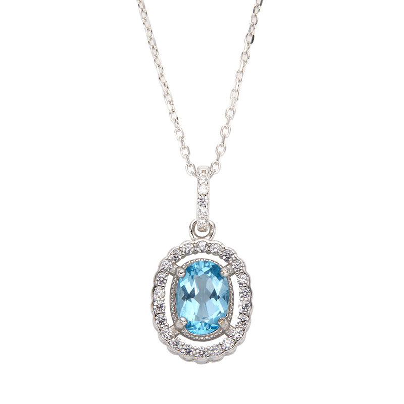 Aurélie Oval Gemstone Necklace