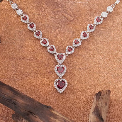 Crimson Heart Garnet Necklace