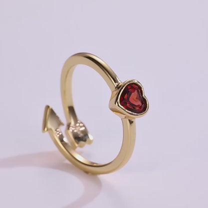 Rowena Garnet Adjustable Ring