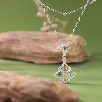 Lumière Sapphire Fan Necklace